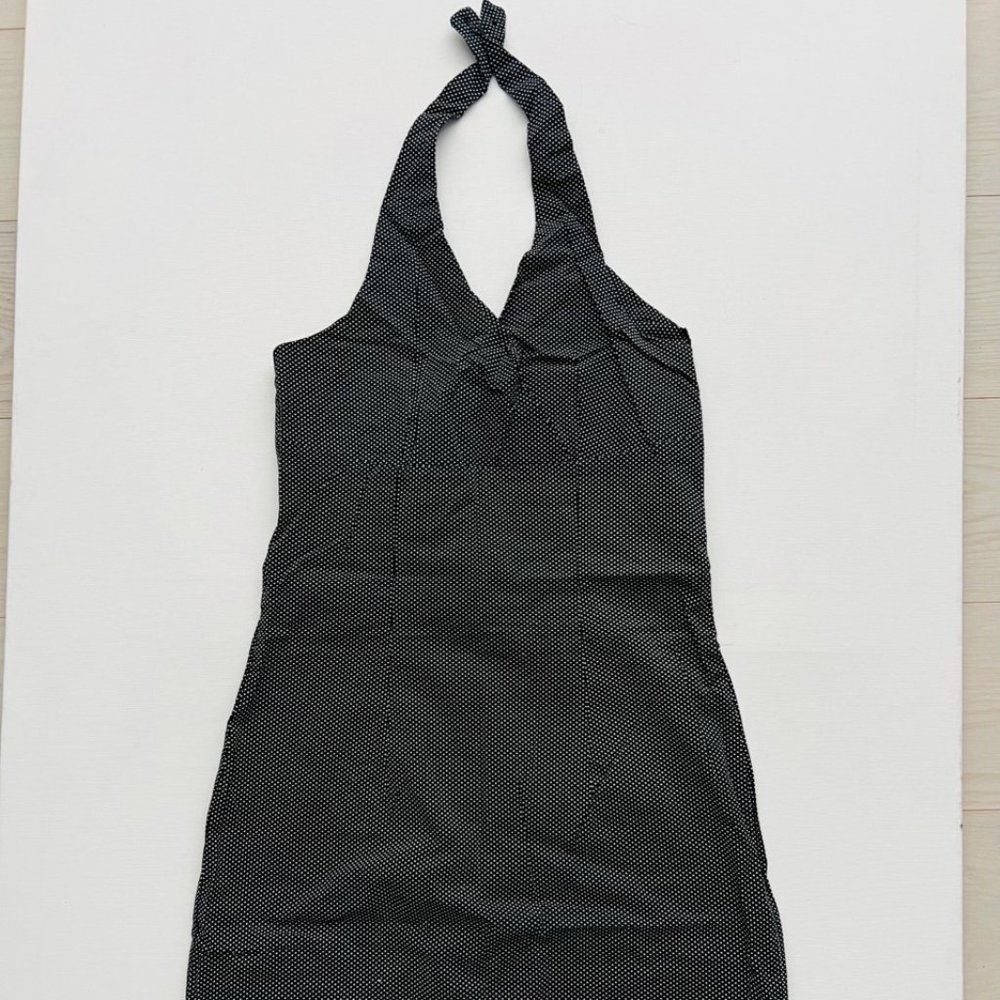 VAMP Halter  Polka Dress Black / White ( S )